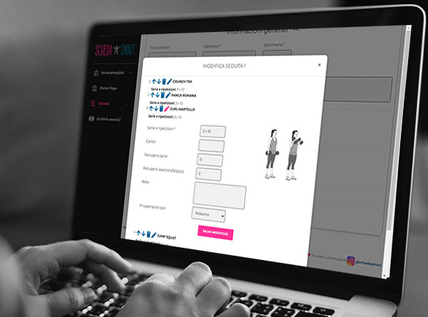 Software palestra per schede di allenamento